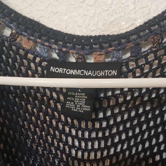 Make Offer Norton McNaughton L Black Patterned Sweater - Picture 2 of 3